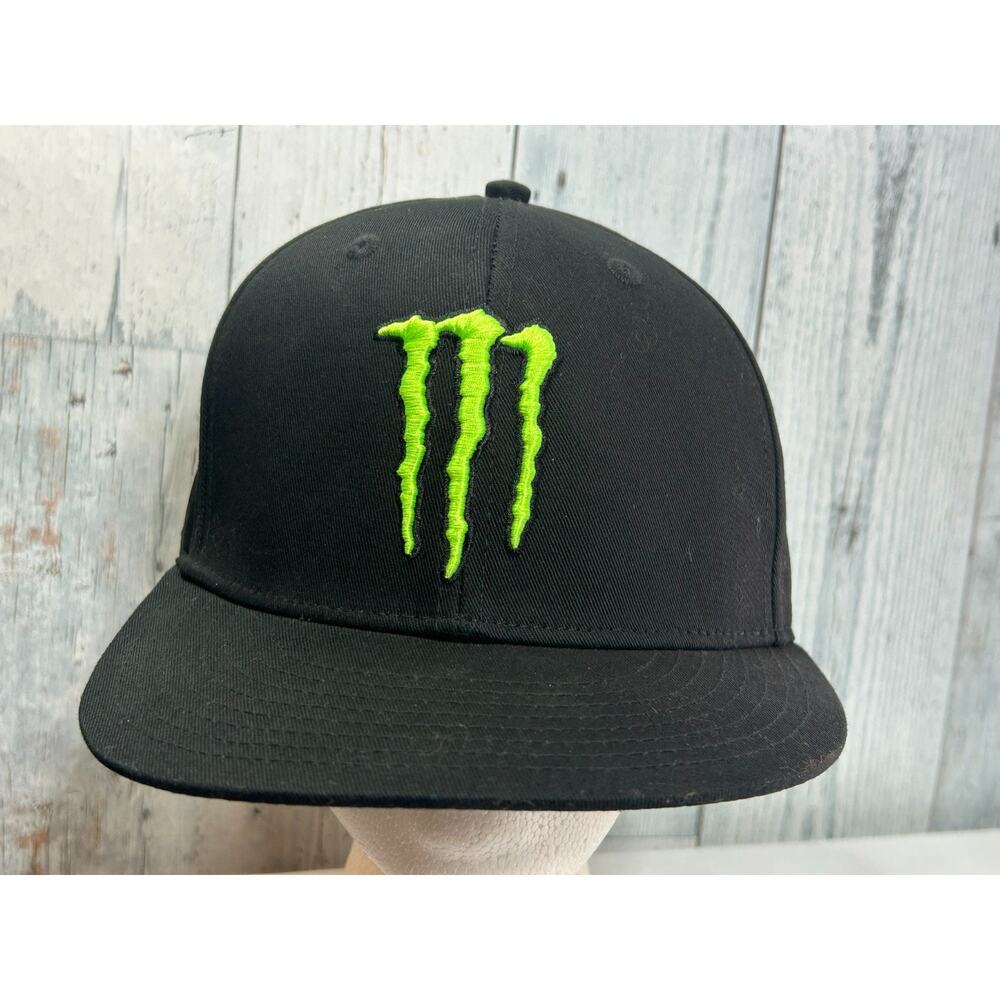 Monster Energy Snapback Hat Black Neon Green Logo Monster Mindset Cap OSFM